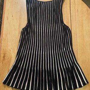 White House Black Market Black and White Striped Top